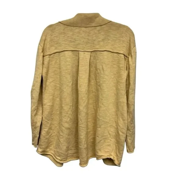 Free people beach yellow button down cardigan sweater size XS - Picture 3 of 4